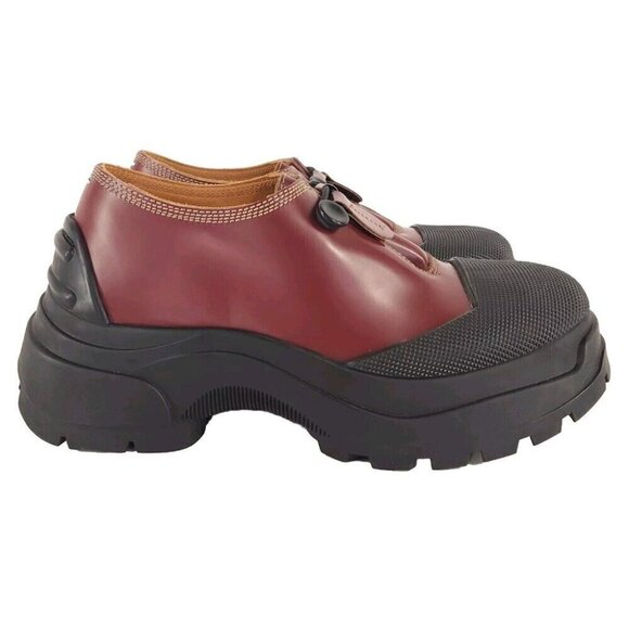 MM6 Maison Margiela Chunky Oxfords 35 US 5 Women's Burgundy New - Picture 4 of 14